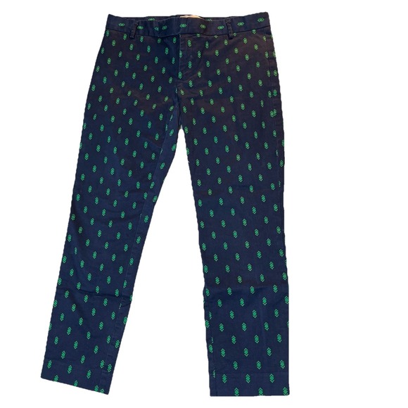 GAP Pants - GAP Printed Slim Crop Chino Pants Navy Blue Green Mid Rise Career Office Women 6